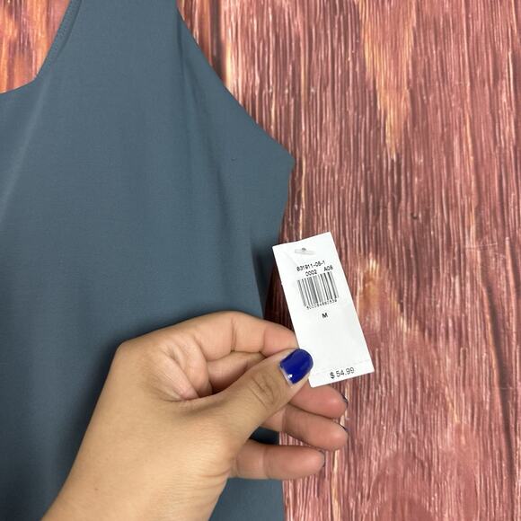 Old Navy NWT Womens M Active Powersoft Slate Blue Stretchy Dress With Shorts - Picture 3 of 5